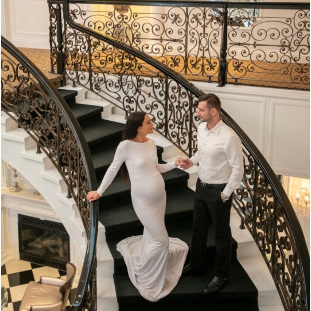 Maternity white gown